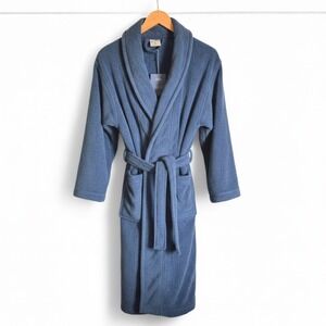 MDRNST By Ron Chereskin Blue Terry Shawl Hotel Spa Heavyweight Robe Womens Sz M